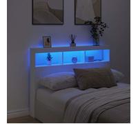 Moderne Tête de lit Blanc - BMK - Armoire Tête de lit avec LED blanc 140x17x102 cm&510259