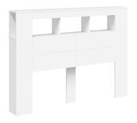 Moderne Tête de lit Blanc - BMK - Tête de lit à LED blanc 140x18,5x103,5 cm bois d'ingénierie&299657