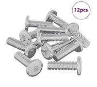 Moderne Vis 12 pcs Argenté 8 x 25 mm Acier, Fixations pour matériel @EU44533