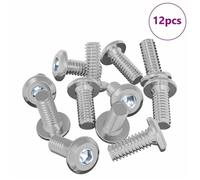 Moderne Vis à Tête Bloquée 12 pcs Argenté M6 x 15 mm Acier, Fixations pour matériel @EU44509