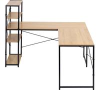 ModernHome TH-CD-6-16 Bureau d'angle avec étagère, 4 tablettes, chêne clair