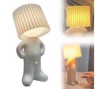 Modest Mike Naughty Night Lamp, Shy Boy Lamp, A Little Shy Man Lampe, Lampe Rigolote, Lampe Créative de Petit Homme Timide, Lampe Veilleuse Naughty Boy pour la Chambre à Coucher Décoration (Blanc)