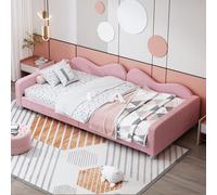 MODFU Lit simple 90x200 cm avec cadre en MDF - Rose
