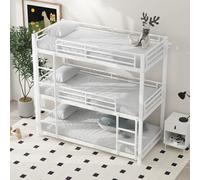 MODFU Lit superposé 90x200 - Structure Métal Solide - Sans Matelas - Blanc