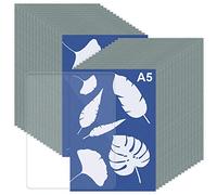 Modixun 32 feuilles de papier A5 imprimé soleil cyanotype + 1 feuille acrylique - Papier à dessin solaire épais - Papier à dessin à haute sensibilité - Impression naturelle - 21 x 14,8 cm