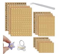 Modixun 4 couleurs petites lettres autocollants, 12 feuilles de paillettes en alliage métallique numéro alphabetique, et mini abc autocollants pour la résine Scrapbooking, 4.5 mm