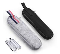 Modixun Lot de 2 étuis de transport pour ustensiles de voyage en feutre avec fermeture éclair pour baguettes, paille, cuillère, couteau, fourchette