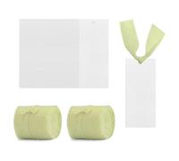 Modixun Lot de 50 marque-places pour décoration de table, cartes de nom vierges pour mariage avec 2 rouleaux de ruban en mousseline, étiquettes cadeaux pour réservation de sièges pour dîner de fête et