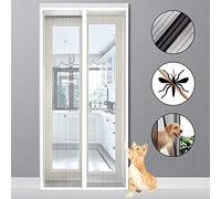 MODKOY Magnétique Moustiquaire Porte Rideau 100x220cm, Rideau magnétique pour Portes, Automatiquement fermé Pliable Facile à Installer, for Le Salon/Porte Patio - Blanc