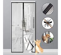 MODKOY Magnétique Moustiquaire Porte Rideau 70x220cm, Rideau magnétique pour Portes, Fermeture Automatique Adsorption magnétique Accès Facile, for Couloirs/Portes/Patio - Noir