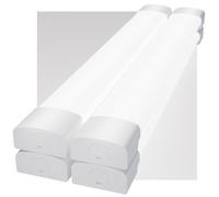 Modlicht Neon LED 60CM, 18W 1980lm Blanc Froid 5000K Tube CONNEXION EN SÉRIE SIMPLE, Reglette IP65 Imperméable Luminaire Plafonnier pour Atelier, Sous Sol, Bureau, Hobby, Grange (4 Packs)