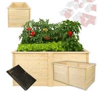 MODO24 ZOB Carré potager surélevé modulable, bac potager hauteur 75 cm, module de base, bois FSC, 75x149x79 cm, naturel