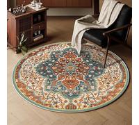 MODRYER Tapis Rond Bohème en Velours Doux Cristal, Lavable Et Antidérapant, Idéal pour Le Salon La Chambre d'enfant Le Coin Lecture Et La Décoration Intérieure, 120cm/47.2in-J