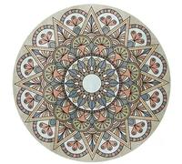 MODRYER Tapis Rond De Style Bohème Ethnique, Imprimé Traditionnel Orné, Velours Cristal Doux, Antidérapant Et Lavable, Idéal pour Les Zones À Fort Passage,60cm/23.6in-T