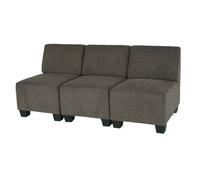 Canape droit en.casa 3 places en tissu marron 72 x 171 x 76 cm Marron G