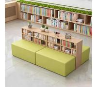Modular Curved Reading Sofa With Wooden Book Storage Rack, For Office