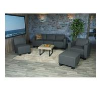 Modular Sofa-System Ensemble de canapés Lyon 3-1-1-1, similicuir gris foncé