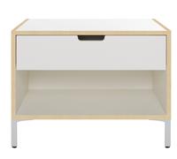 Modular table de nuit KORPUS BLANC, CHANTIER DE BIRCO, FRONCE BLANC VERNI SUR PIEDS Müller Möbelwerkstätten OFFRE SECIALE - MUELLER MOEBELWERK 40940 WEWE