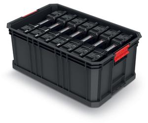 Modulární přepravní box se 7 organizéry MODULAR SOLUTION 520x329x210 mm -barva: černá
