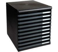 Module de classement Modulo Ecoblack 10 tiroirs ouverts - Gris foncé