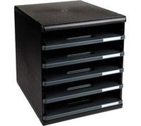 Exacompta Module de classement Modulo Ecoblack 5 tiroirs ouverts pour documents A4+ Gris foncé