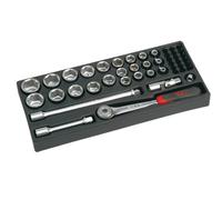 SAM Outillage Module ABS 1/3 27 douilles 1/2'' 6 pans 75-SH1M