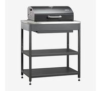 Module Avec Barbecue Au Charbon Pour Cuisine Modulaire D'extérieur En Acier Savona Gris Graphite Gris