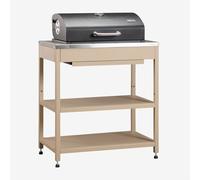 Module Avec Barbecue Au Charbon Pour Cuisine Modulaire D'extérieur En Acier Savona Tapioca Beige