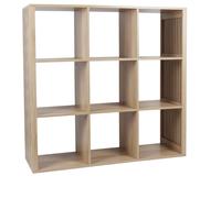 Module bibliothèque carré 9 cases Klaus - L. 102 x P. 32 x H. 99 cm - Bois