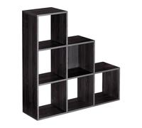 Module bibliothèque multicases Escalier - 6 cases - Noir