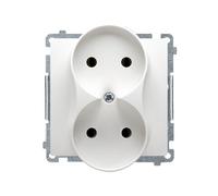 Simon Basic double prise b/u 16A IP20 blanc BMG2M.01/11