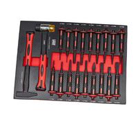 Module carbone - tiroir - marteaux, burins, pointes - jeu de 20 pièces - 54 × 39,5cm HBM Machines premium, Pays-Bas