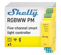 Relais Wi-Fi Shelly Pro RGBWW PM Bluetooth Contrôle de l'éclairage multicolore, Suivi de l'énergie, Encastrable DIN