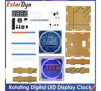 Module d'affichage LED numérique rotatif, Kit d'horloge numérique électronique d'alarme 51 SCM, panneau d'apprentissage 5V DS1302, bricolage Clock Kit With Shell