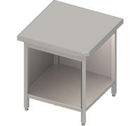 Module d'angle 90° "Free Flow" avec meuble bas ouvert 785x785x880 mm, plaque de recouvrement en inox