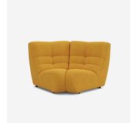 Module d'angle canapé en velours capitonné gain de place Gardena - Jaune