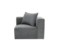 Module d'angle droit pour canapé en tissu chiné gris foncé KERRY