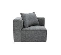 Module d'angle gauche pour canapé en tissu chiné gris foncé KERRY