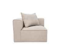 Module d'angle gauche pour canapé en tissu effet velours texturé beige KERRY