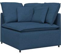 Module d'angle pour canapé modulable avec coussins bleus 100 cm