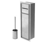 Module d'armoire encastré pour brosse WC porte-papier fermé 200x600mm acier inox