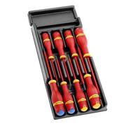 Facom Module de tournevis PROTWIST isolés 1000 V 8 pièces noir/rouge