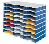 Styro Plateau de tri Trio 24 compartiments H573×I723×P331 mm polystyrène gris/bleu