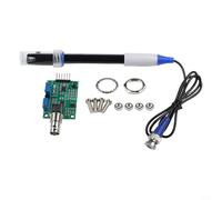 Module de capteur de pH avec sonde d'électrode BNC pour Arduino - Plage de pH 0-14 - Testeur de qualité de l'eau de sortie analogique pour projets de surveillance DIY (module + noir)