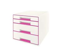 Leitz Module de classement Wow Cube – 4 tiroirs A4+ – Rose