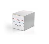 DURABLE Module de classement Varicolor Mix 4 – 4 tiroirs – pour format A4+ – Blanc