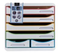 Module de classement Big Box Maxi 6 tiroirs Black Office - Blanc/arlequin