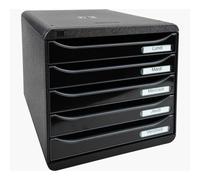 Exacompta – Module de classement Big Box Plus – 5 tiroirs Glossy – Noir brillant