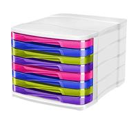 Module de classement Cep Gloss coffre blanc 8 tiroirs multicolores