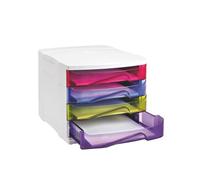 Module de classement Cep Happy 4 tiroirs translucide multicolore